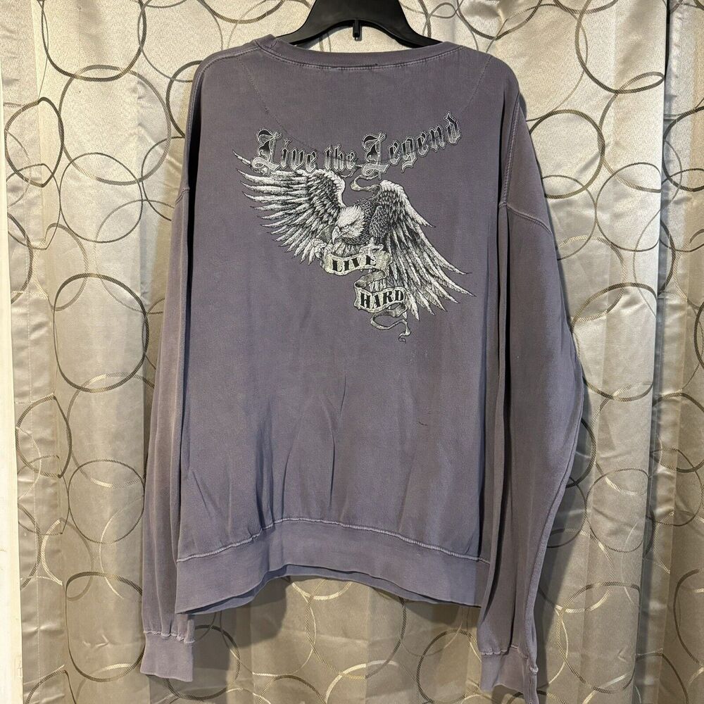 Red River Bike Rally 2012 Eagle Sweatshirt XXL Sun Faded Distressed Biker Grunge